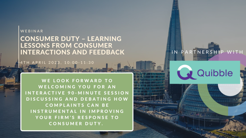 Consumer Duty - learning lessons from consumer interaction and feedback